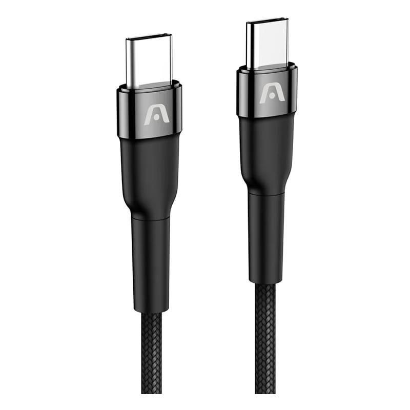 Cable USB-C a USB-C Argom ARG-CB-0048BK Carga Rápida 3 Metros Trensado Negro