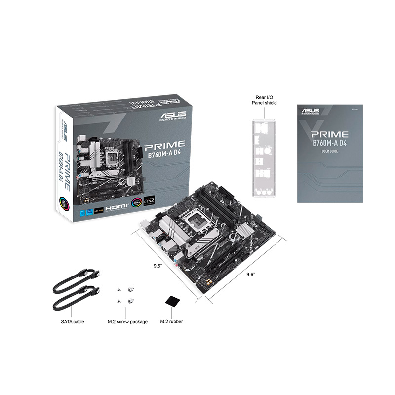 Motherboard ASUS Prime B760M-A Socket LGA1700 13th & 12th Gen 2xDDR4 Micro-ATX