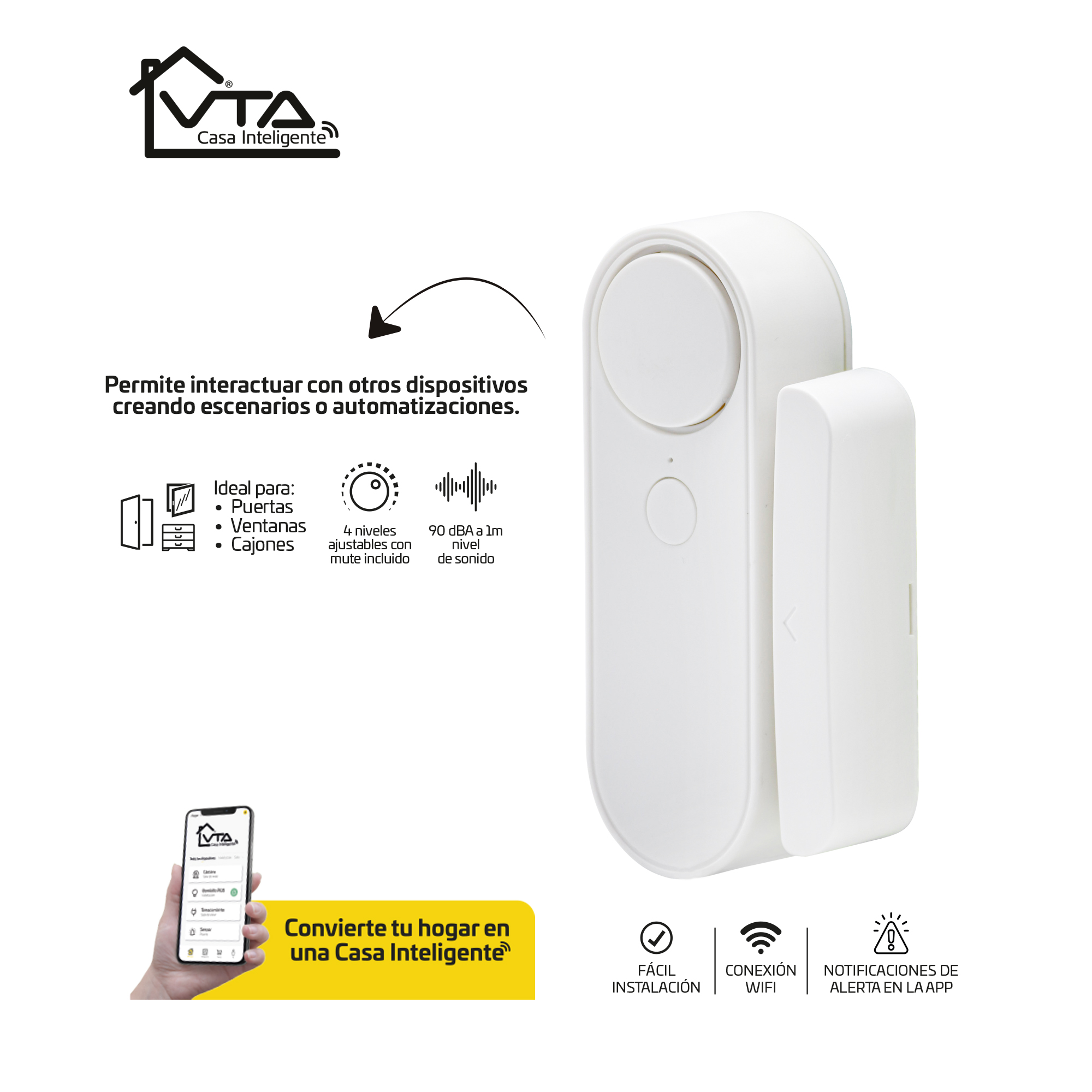 Sensor VTA Puerta y Ventana Wifi