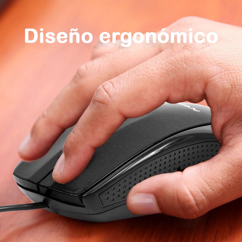 Mouse Alámbrico Argom MS14 3D Óptico 800DPI Negro