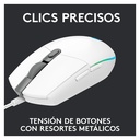 Mouse Óptico Gaming Logitech G203 LIGHTSPEED Blanco 8000DPI 6 Botones