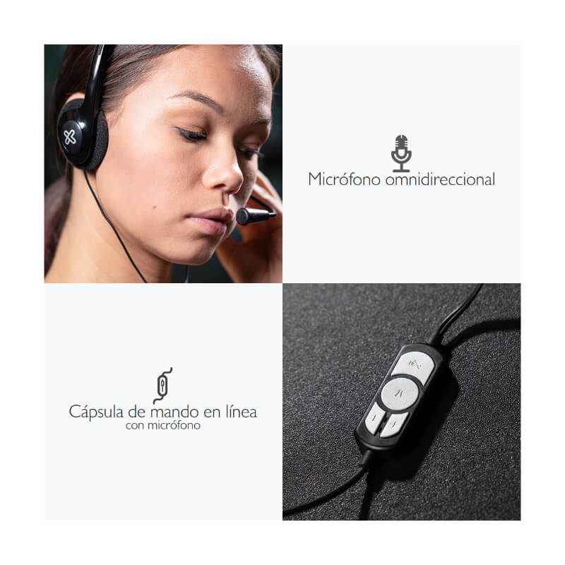 Audifonos tipo Headset Klip Xtreme KSH-290 USB con Micrófono Negros