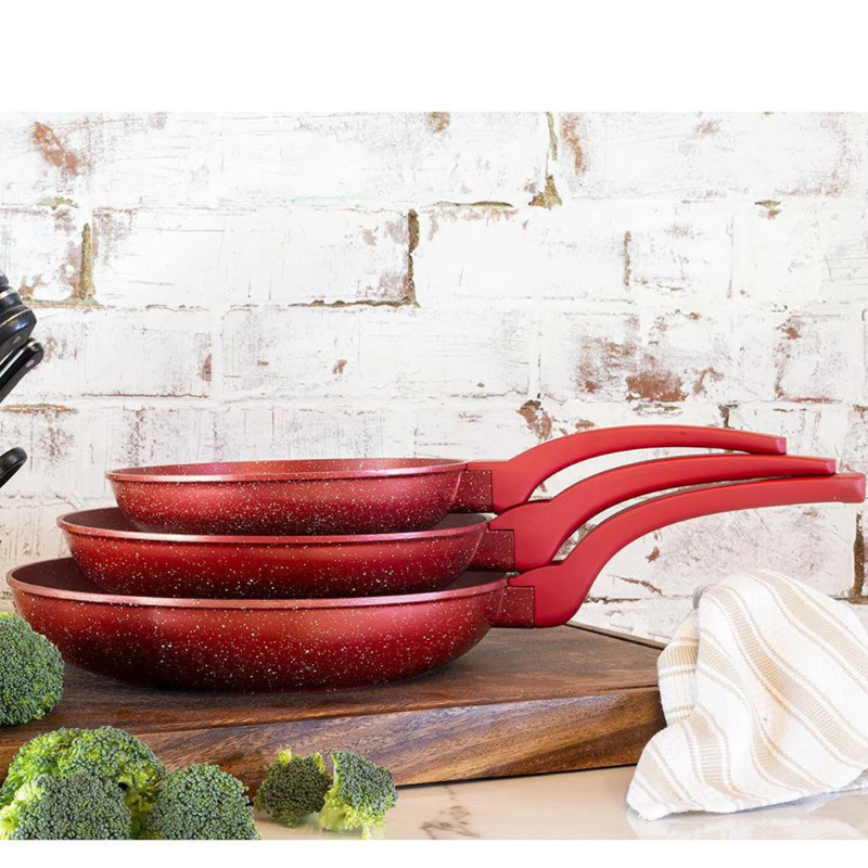 Juego de Sartenes Picca 3 Piezas Da Vinci Rojo