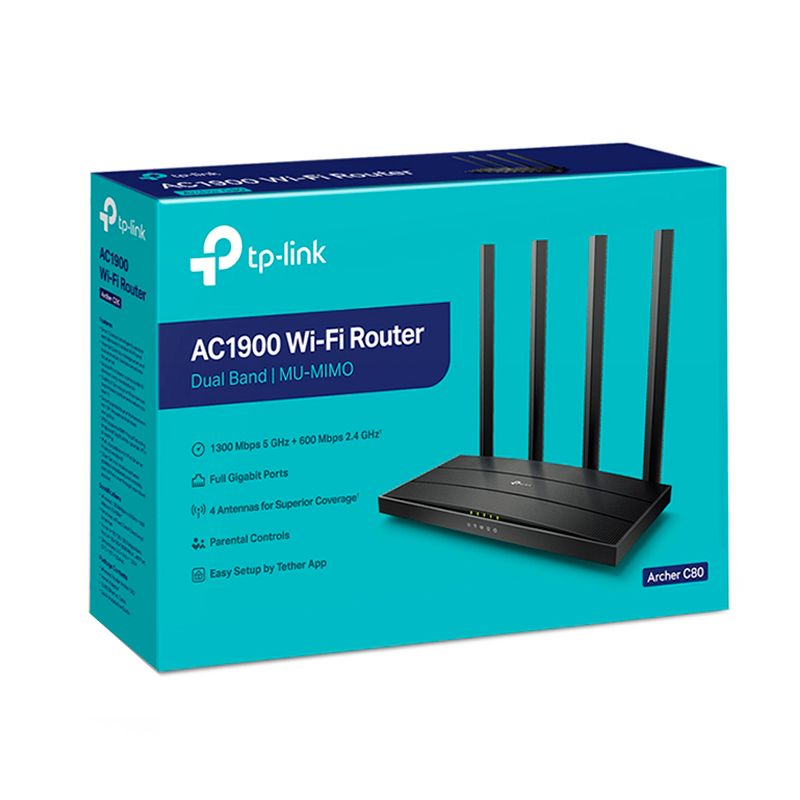 Router Tp-Link Archer C80 Doble Banda AC1900 Wi-Fi 5 1300 Mbps