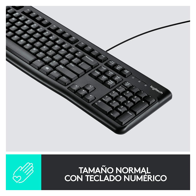 Teclado y Mouse Alámbrico Logitech MK120 USB Negro Español