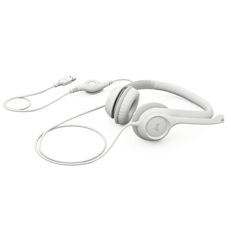 Audifonos tipo Headset Logitech H390 USB con Micrófono Blanco