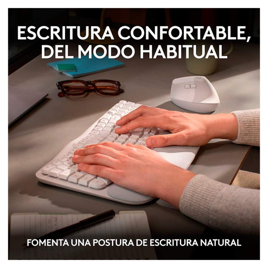 Teclado Inalámbrico Logitech Wave Keys Blanco Español