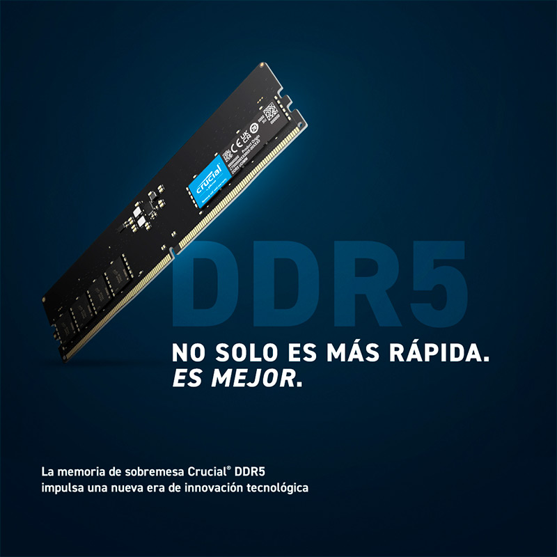 Memoria DDR5 UDIMM 16GB Crucial 5200MHz CL42