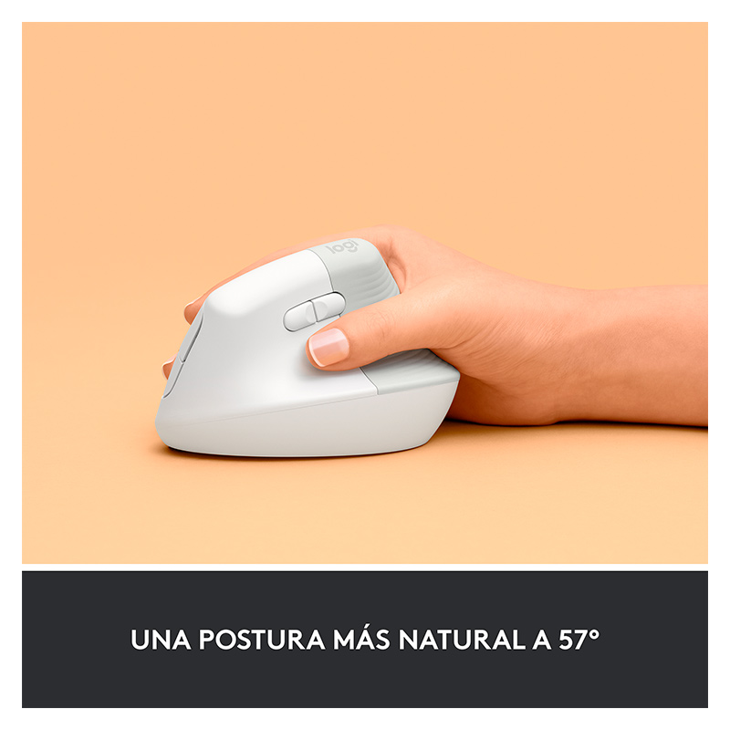 Mouse Logitech LIFT Ergonómico Inalámbrico Bluetooth + USB 4000DPI Blanco