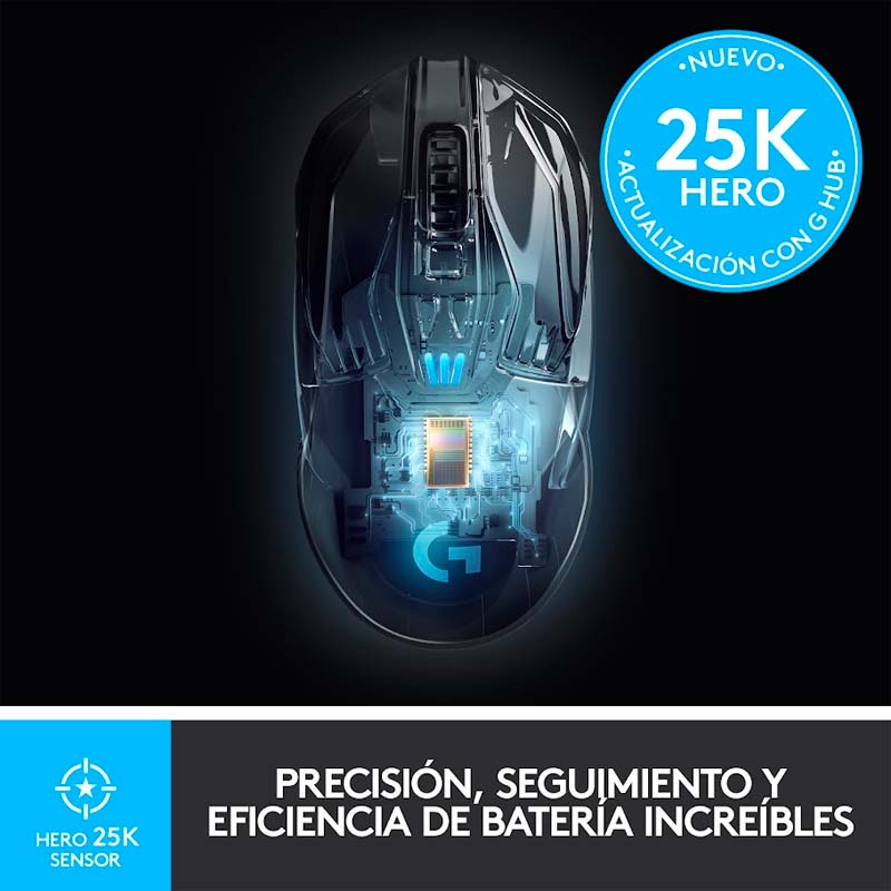 Mouse Gaming Inalámbrico Logitech G903 Hero 2 25600DPI Negro