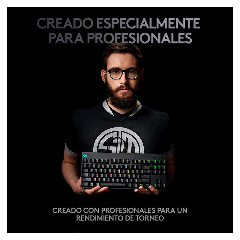 Teclado Gaming Mecánico Alámbrico Logitech G PRO RGB Negro Inglés