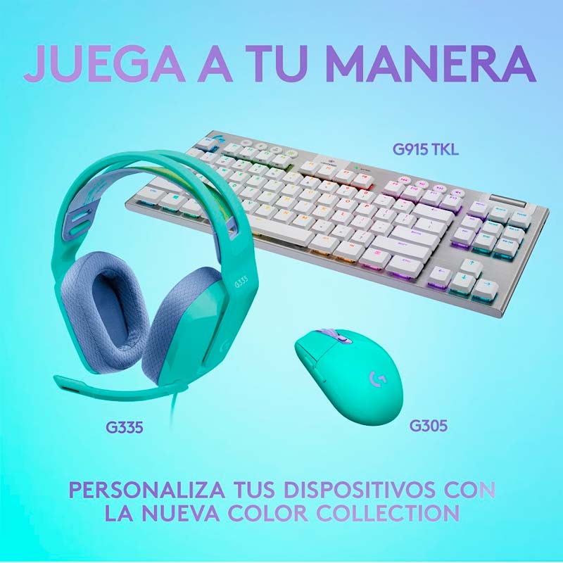 Audífonos tipo Headset Logitech G335 Lightspeed RGB Alámbricos Menta