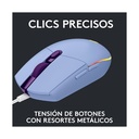 Mouse Óptico Gaming Logitech G203 LIGHTSYNC Lila 8000DPI 6 Botones