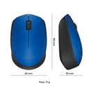 Mouse Inalámbrico Logitech M170 Óptico 1000DPI Azul