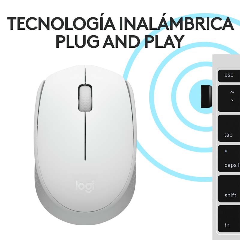 Mouse Inalámbrico Logitech M170 Óptico 1000DPI Blanco