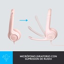 Audífonos Tipo Headset Logitech H390 USB con Micrófono Rosado