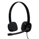 Audífonos tipo Headset Logitech H151 3.5mm con Micrófono Negros