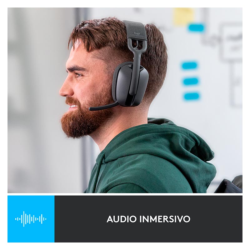 Audífonos Tipo Headset Logitech Zone Vibe 100 Inalámbricos con Micrófono Negro