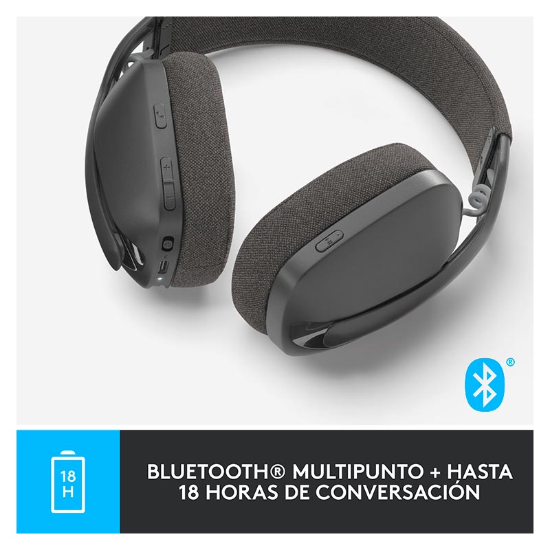 Audífonos Tipo Headset Logitech Zone Vibe 100 Inalámbricos con Micrófono Negro