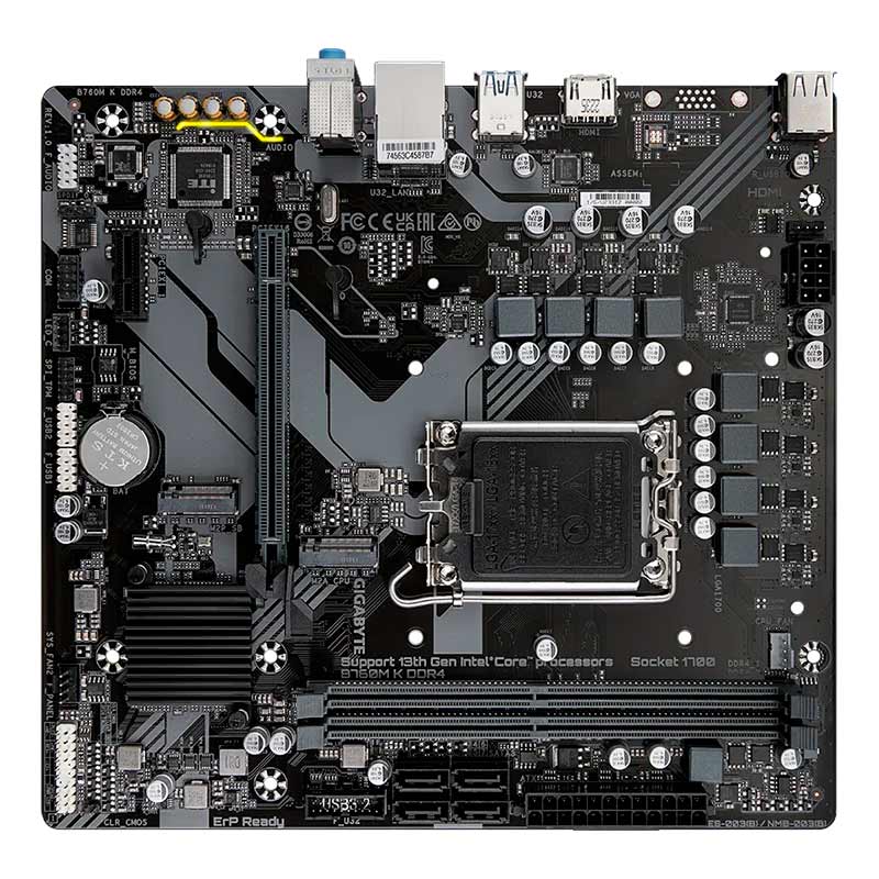 Motherboard Gigabyte B760M K LGA1700 13th & 12th Gen 2xDDR4 Micro-ATX