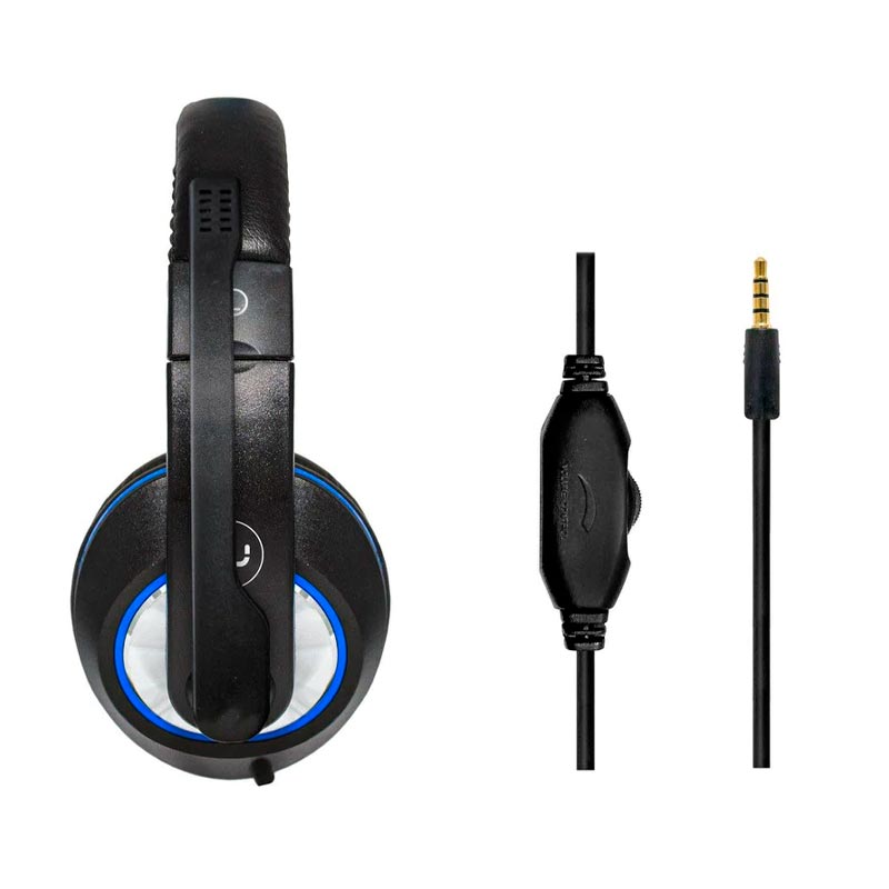 Audífonos Tipo Headset UnnoTekno 3.5mm  Ace12 con Micrófono Negro