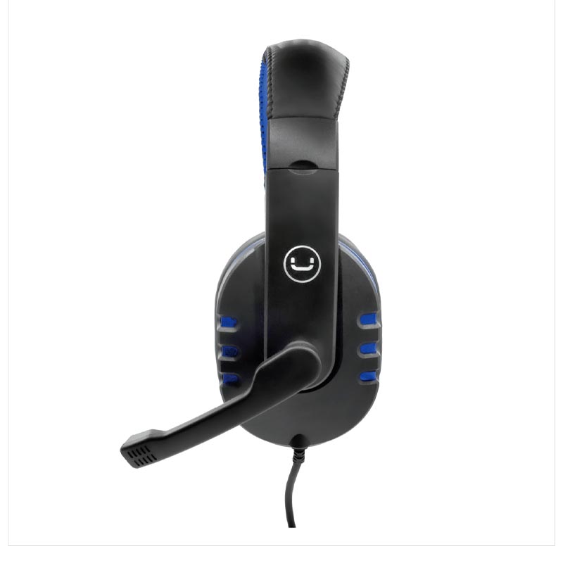 Audífonos Tipo Headset UnnoTekno USB  Ace14 con Micrófono Negro-Azul