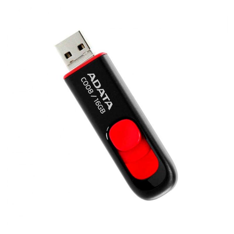 Memoria USB ADATA 16GB Ac008-16G-Rkd 2.0 Negro Rojo