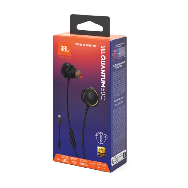 Audífonos In-Ear JBL Quantum 50 USB‑C in‑ear con micrófono Negros