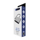 Hub Unno Tekno 3 Puertos USB-C + HDMI Plateado