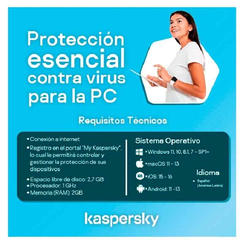 Licencia Kaspersky Standard 3 dispositivo 1 Año ***FISICA***