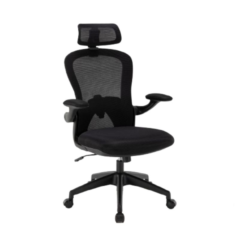 Silla de Oficina VektorTech Mesh con Reposacabezas Negra