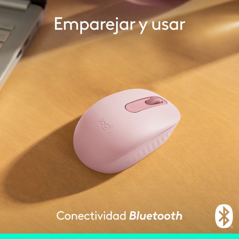 Mouse Inalámbrico Bluetooth Logitech Óptico M196 1000DPI Rosa