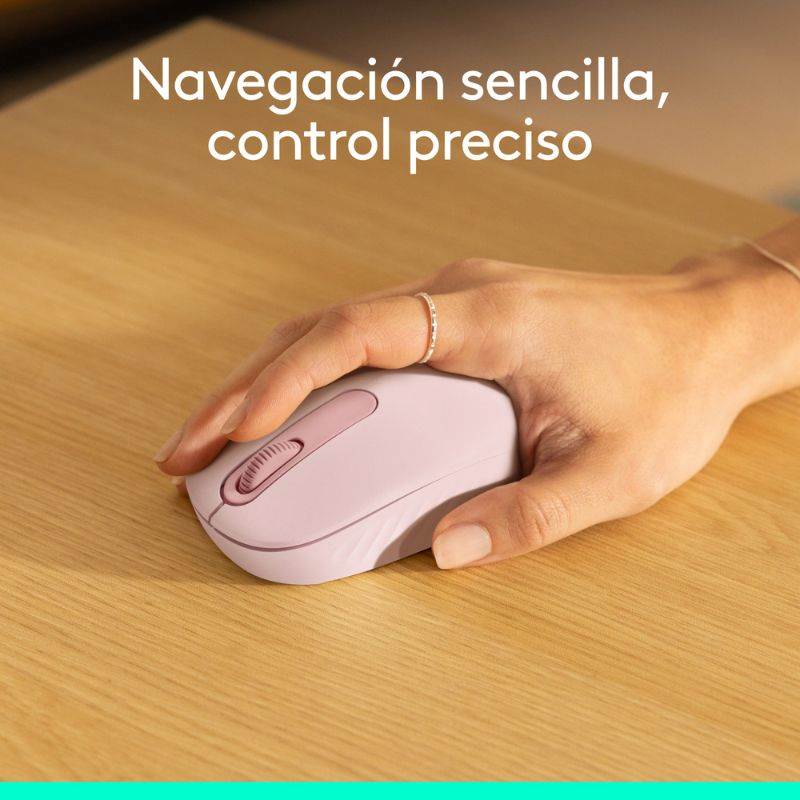 Mouse Inalámbrico Bluetooth Logitech Óptico M196 1000DPI Rosa