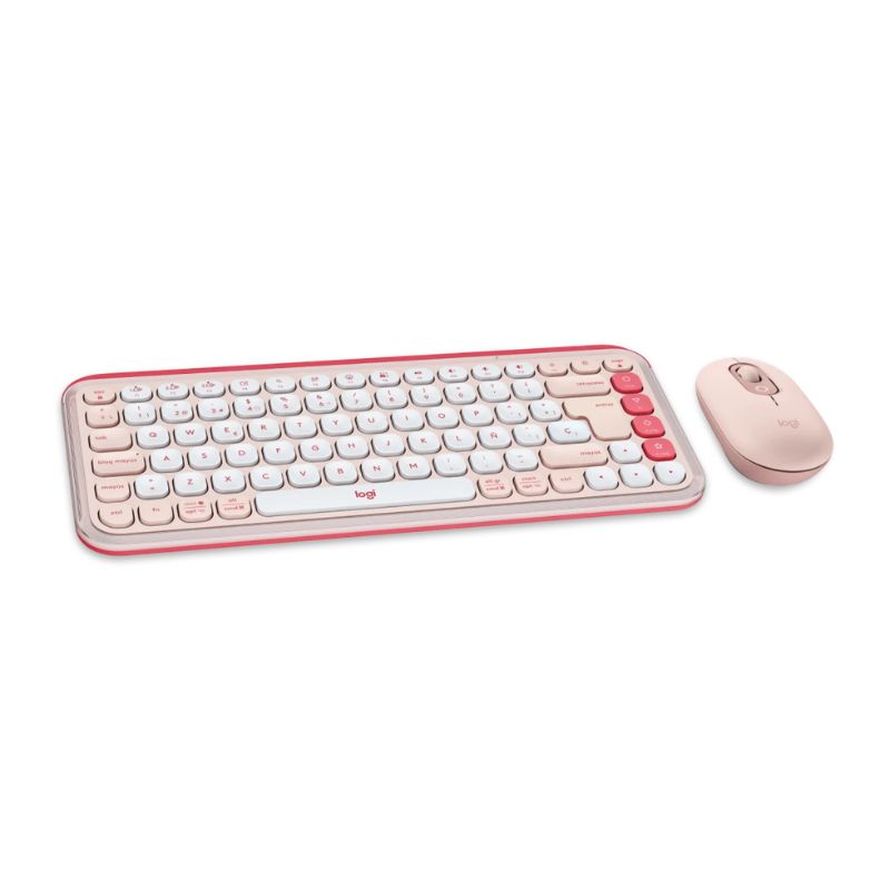 Teclado y Mouse Inalámbrico Logitech Pop Icon Combo Rosa Español