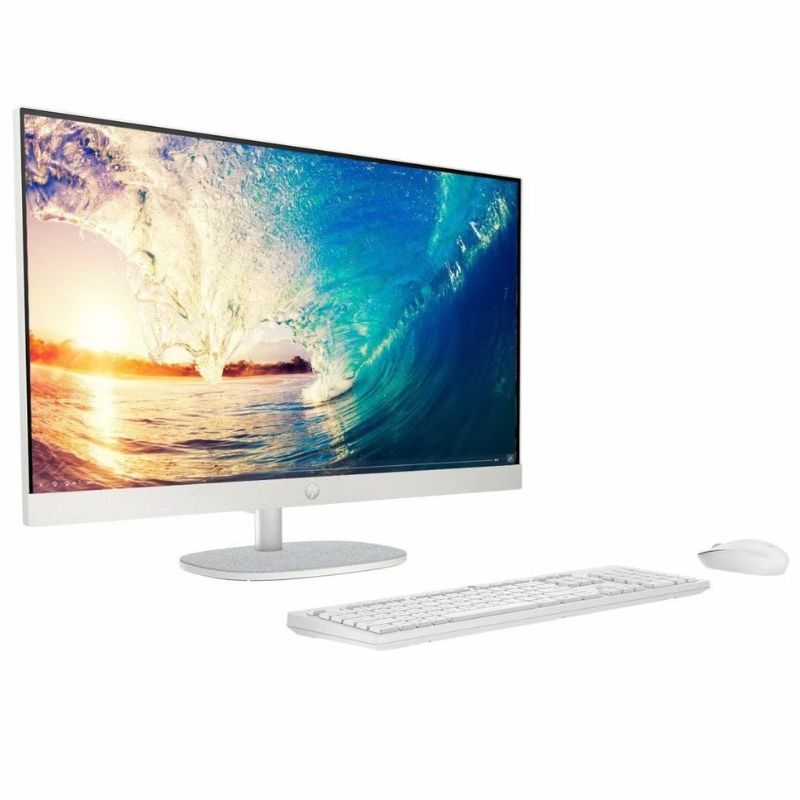 Computadora AIO HP 27-cr0278la 27" AMD Ryzen 7 7730U 16GB RAM 1TB SSD AMD Radeon W11 Home Blanco Teclado Español