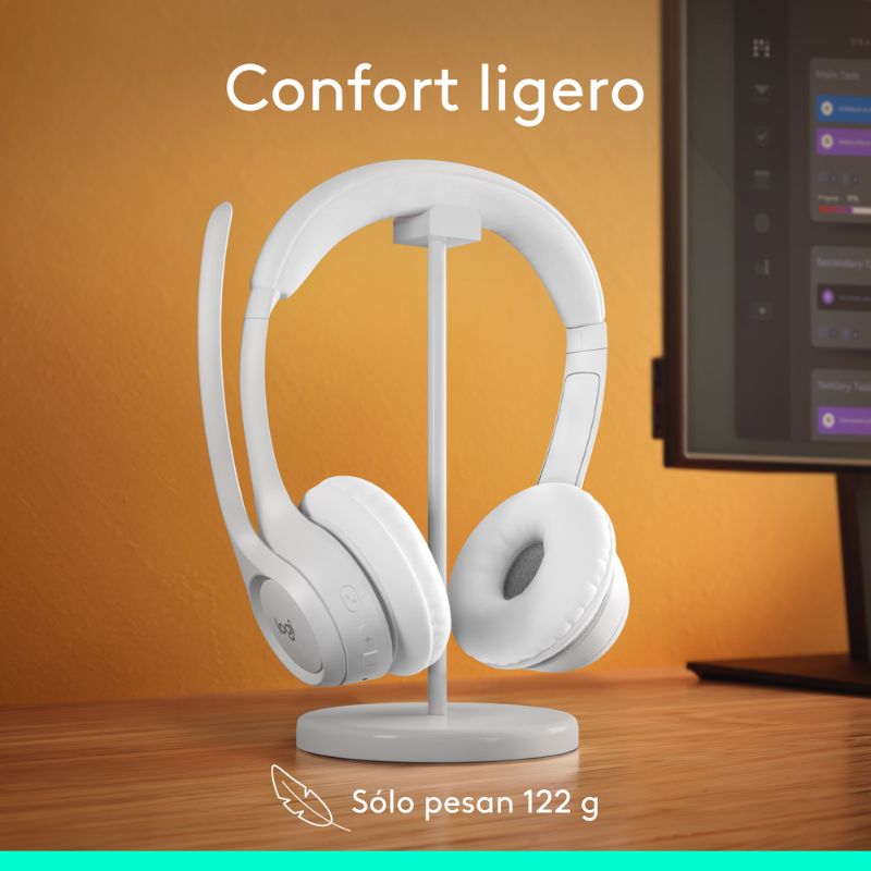 Audífonos Tipo Headset Logitech Zone 300 Inalámbricos con Micrófono Blanco
