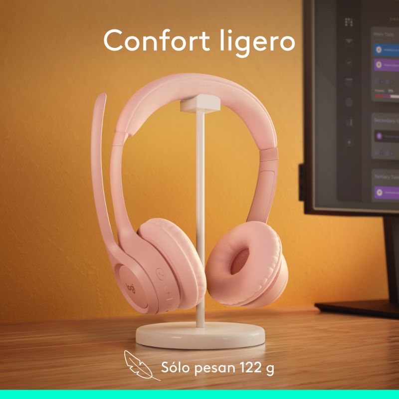 Audífonos Tipo Headset Logitech Zone 300 Inalámbricos con Micrófono Rosa