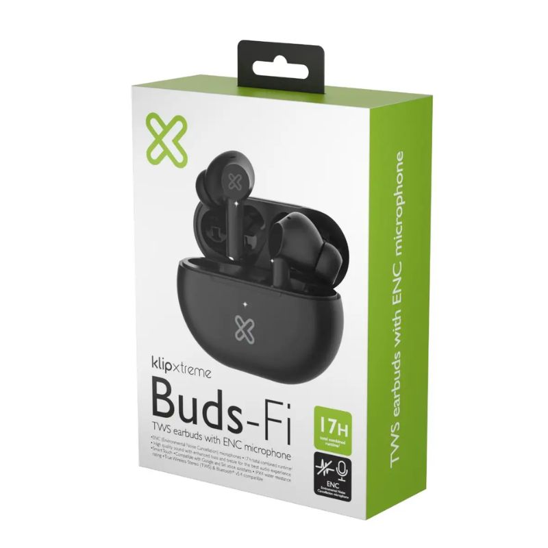 Audífonos In-Ear Klip Xtreme Buds-Fi Bluetooth con Micrófono (ENC) Negro