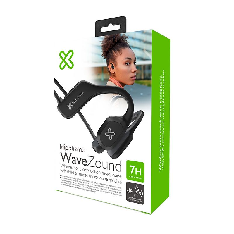 Audífonos Open-Ear Klip Xtreme WaveZound Bluetooth con Micrófono Negro