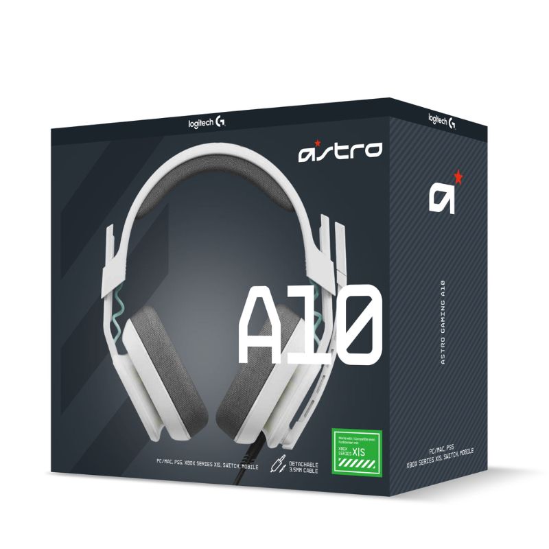 Audífonos tipo Headset Logitech Astro Gaming A10 Gen 2 Xbox 3.5mm con Micrófono Blanco