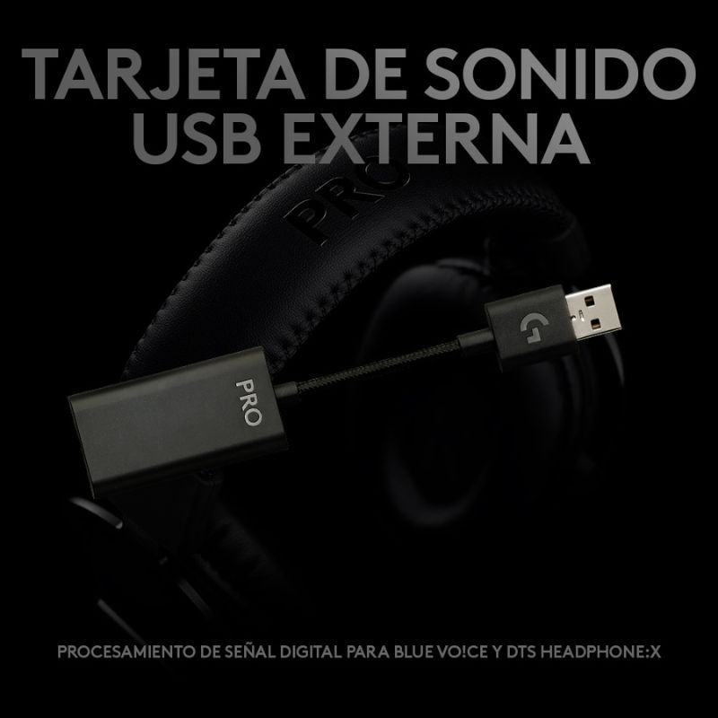 Audífonos tipo Headset Logitech G PRO X 3.5mm con Micrófono Negro