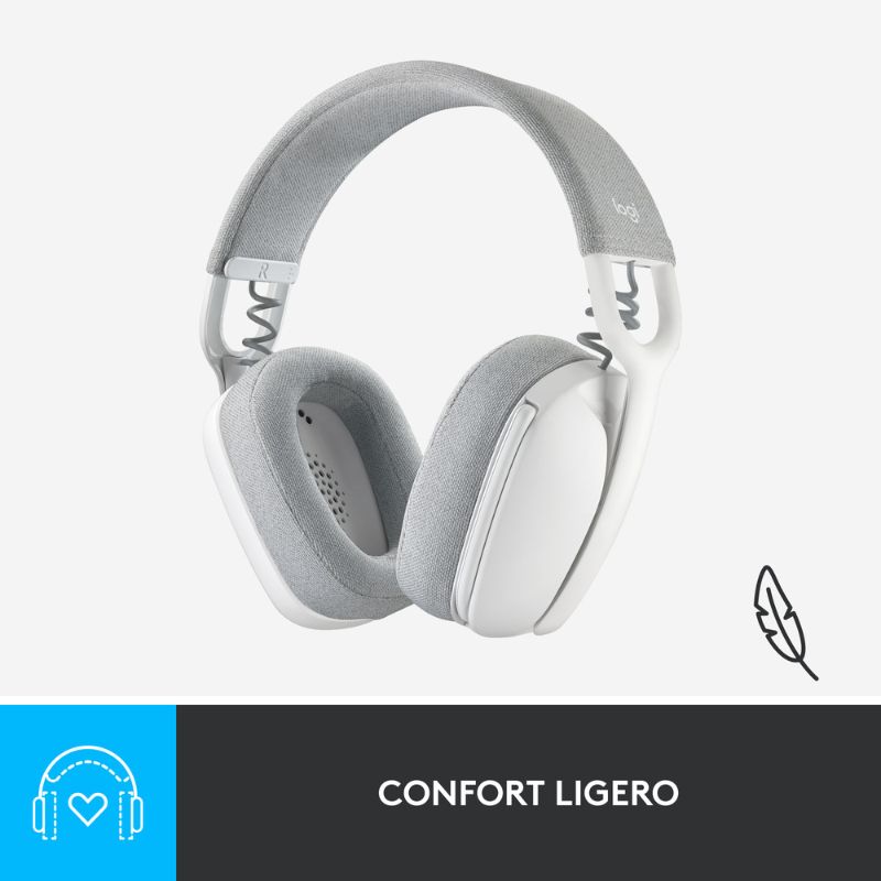 Audífonos tipo Headset Logitech Zone Vibe 100 Inalámbricos con Micrófono Blanco