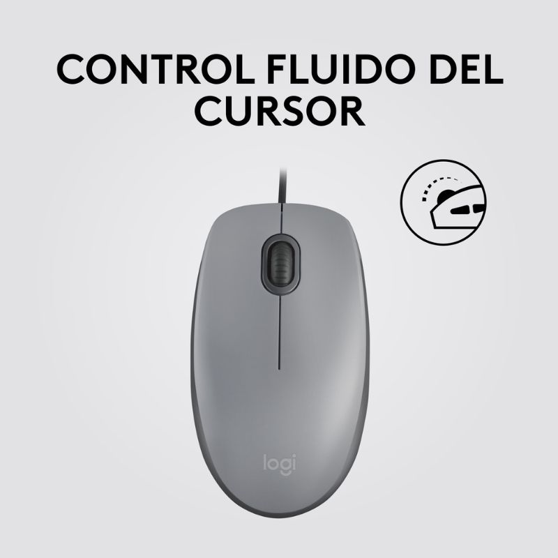 Mouse Alámbrico Óptico Logitech M110 Silent 1000 DPI Gris