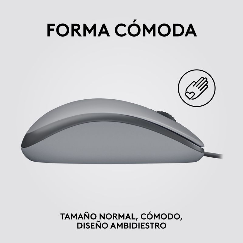 Mouse Alámbrico Óptico Logitech M110 Silent 1000 DPI Gris