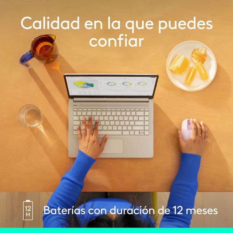 Mouse Inalámbrico Bluetooth Logitech Óptico M196 1000DPI Rosa