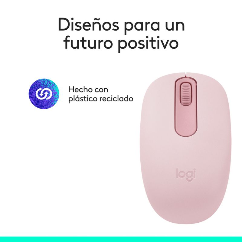 Mouse Inalámbrico Bluetooth Logitech Óptico M196 1000DPI Rosa