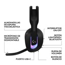 Audífonos Tipo Headset G522 Inalámbrico con Micrófono Negro
