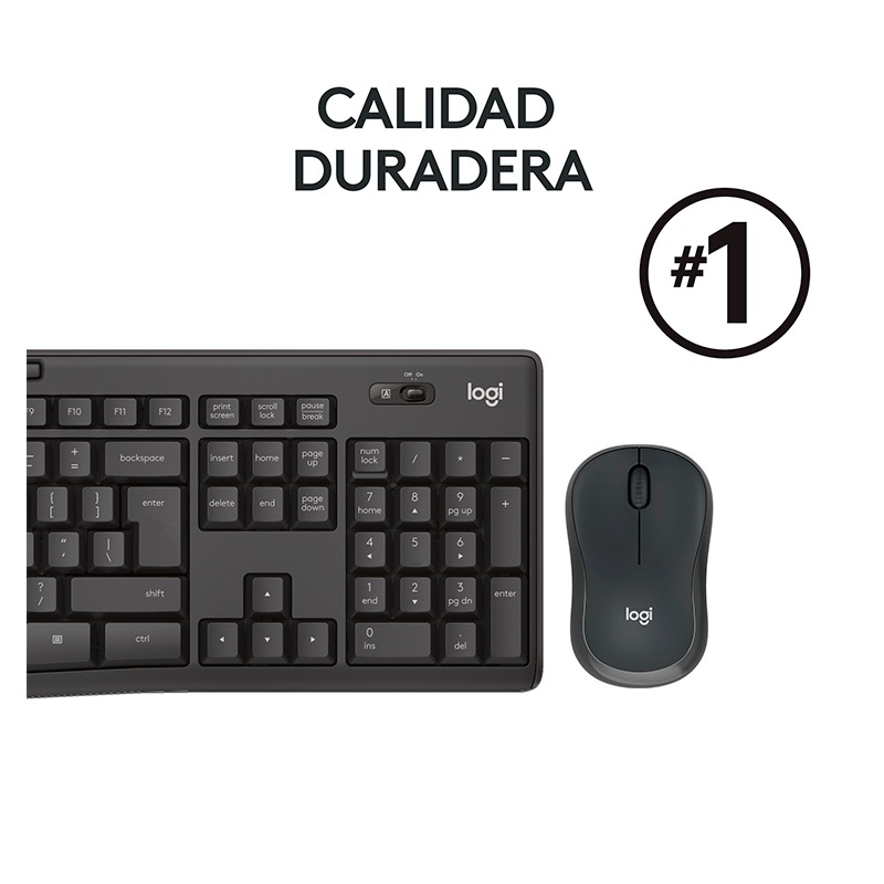 Teclado y Mouse Inalámbrico Logitech MK295 Silent Negro Inglés