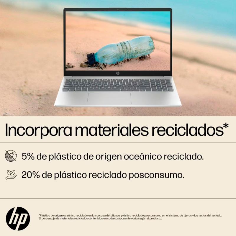 Laptop HP 15-fc0276la 15.6" AMD Ryzen 7 7730U 16GB RAM 1TB SSD AMD Radeon W11 Home Plateada Teclado Español