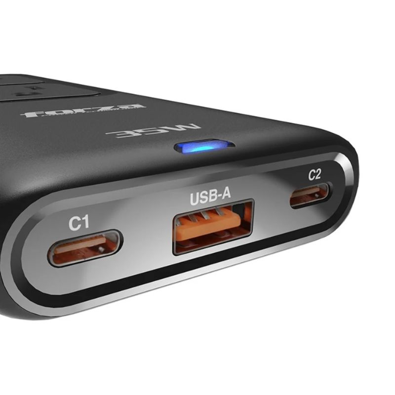 Regleta Forza Negra 2 Tomas, USB/USB-C